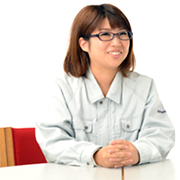 image : Ms. Keito Azumi(entered company in 2011) Development Section Product Technology Department Lighting Device Business Unit