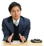 image : Mr. Kota Iizuka (entered company in 2011) Automotive Device Sales, West Japan Sales Unit