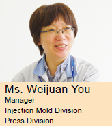 image : Ms. Weijuan You (Manager Injection Mold Division Press Division)