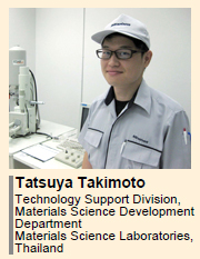 image : Tatsuya Takimoto Technology Support Division, Materials Science Development Department Materials Science Laboratories, Thailand