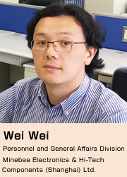 image : Wei Wei  Personnel and General Affairs Division  Minebea Electronics & Hi-Tech  Components (Shanghai) Ltd.