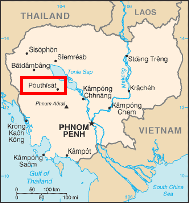 Pursat Province in Cambodia, the site of MinebeaMitsumi's planned solar power generation project