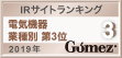 画像：Gomez / IRサイトランキング 業種名 第3位（2019年）