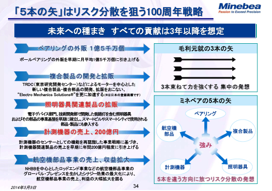 「5本の矢」はリスク分散を狙う100周年戦略
