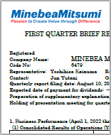 figure: Brief Report of Financial Results