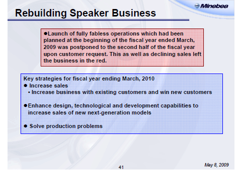 Rebuilding Speaker Business