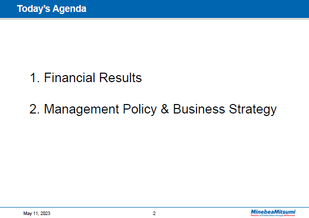Today's Agenda