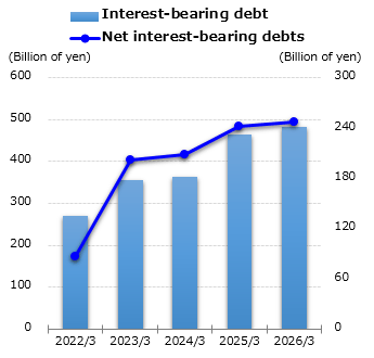 graph : Interest-bearing debt