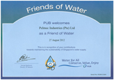 Certificate of "Friend of Water"