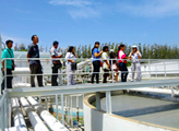 Touring the wastewater treatment facility