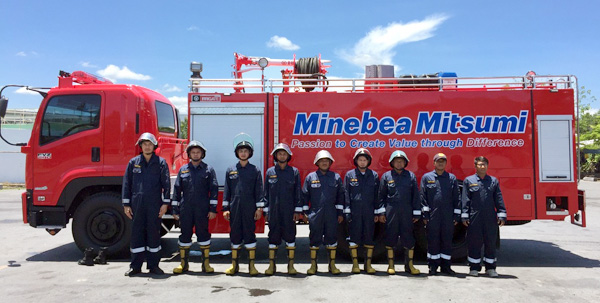 imgae : Lopburi Plant's fire brigade in front of fire truck
