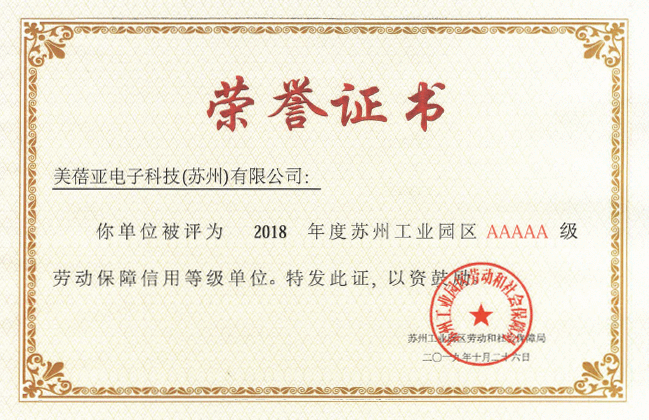 imgae : 5A Level Honorary Certificate (the highest level)
