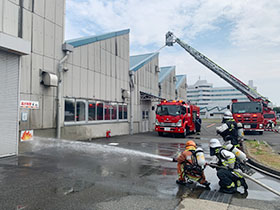 Scenes from the joint fire drill (2 of 4).