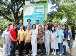 image : Community representatives taking part in plant tour with Minebea employees