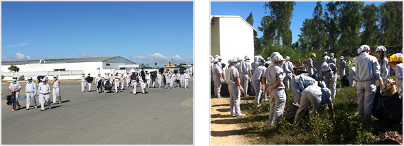 image : Cambodia Plant employees volunteer for community cleanup