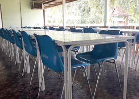 image : New chairs and tables that were donated