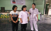 image : Interviewing the children