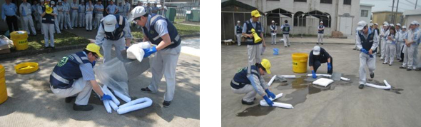 image : Emergency response training conducted by Minebea Shanghai