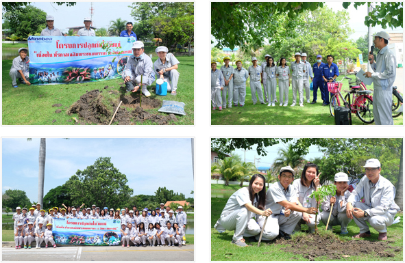 image : Tree-planting at Lop Buri  Plant and group photograph of employees who participated 