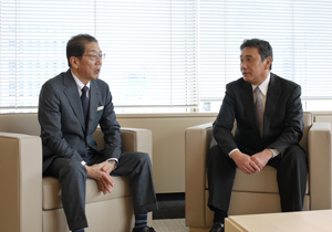 (Left) Michiya Kagami  Director, Managing Executive Officer Chief of Engineering Headquarters  (Right) Hiroshi Aso Director, Managing Executive Officer Deputy Chief of Engineering Headquarters Managing Executive Officer of MITSUMI ELECTRIC CO., LTD.