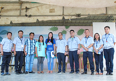 image : Instructors and Cebu Mitsumi employees at the donated Science and Technology Education Center