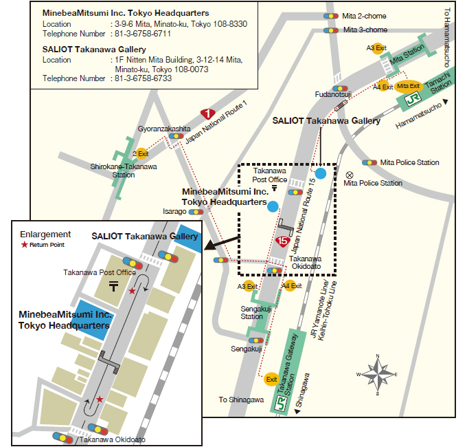 image : MinebeaMitsumi Map and Takanawa Gateway Station Surrounding Map