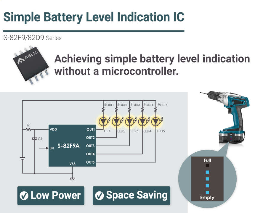 image : Simple battery level Indication IC - S-82F9/82D9 Series