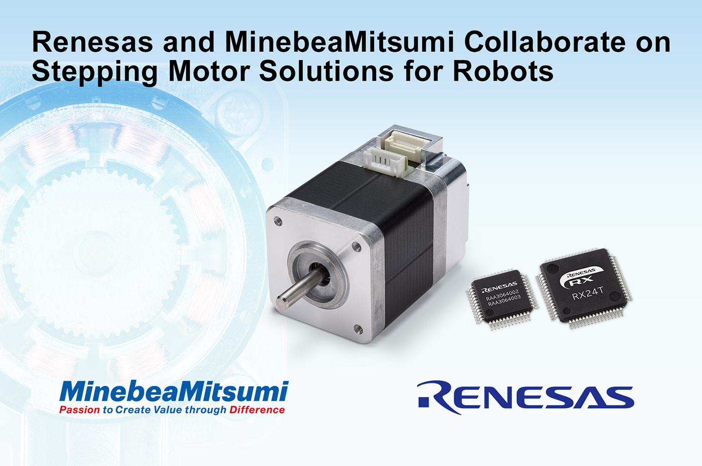 image : Renesas and MinebeaMitsumi Collaborate on Stepping Motor Solutions for Robots