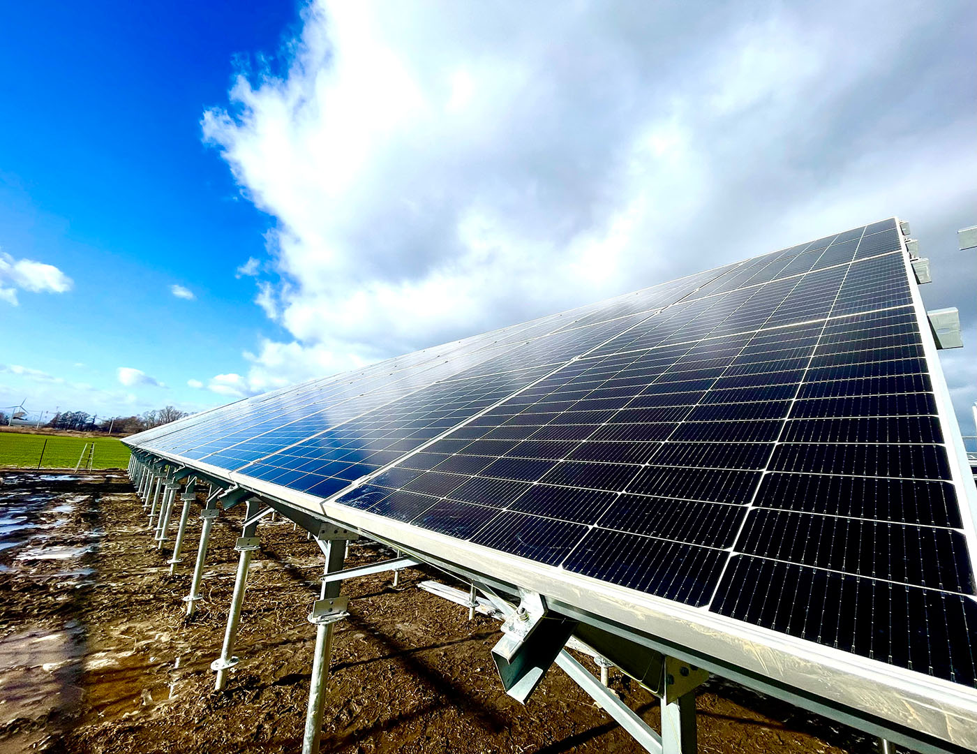 The solar power generation system installed in Oyafuru, Ishikari City Hokkaido