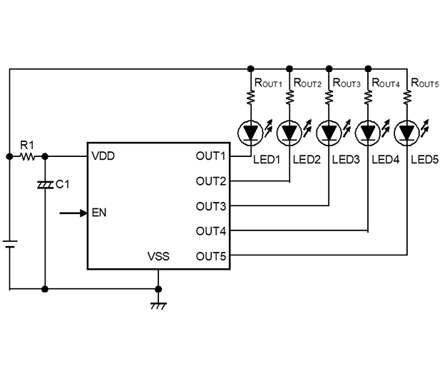 図S-82F9Aシリーズを用いた回路例
