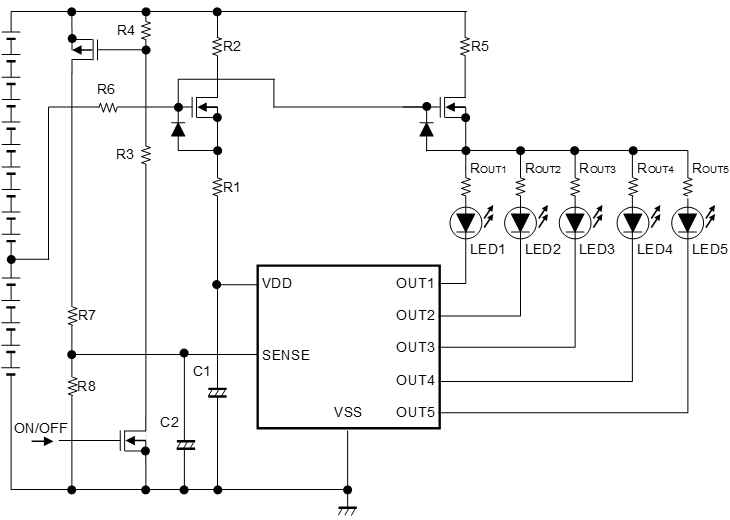 図S-82F9Bシリーズを用いた回路例